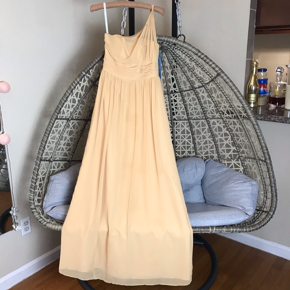 Alfred Angelo One Shoulder Bridesmaid Dress - Gold